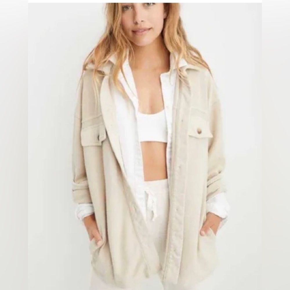Aerie tan trucker jacket shacket M
